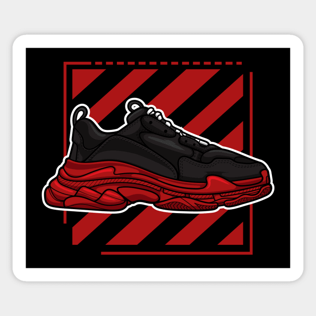 Balen Triple Black Red Sole Sneaker Sticker by milatees